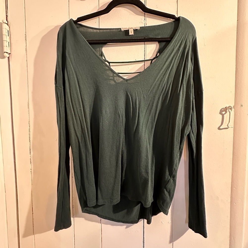 EXPRESS one eleven long sleeve open back top